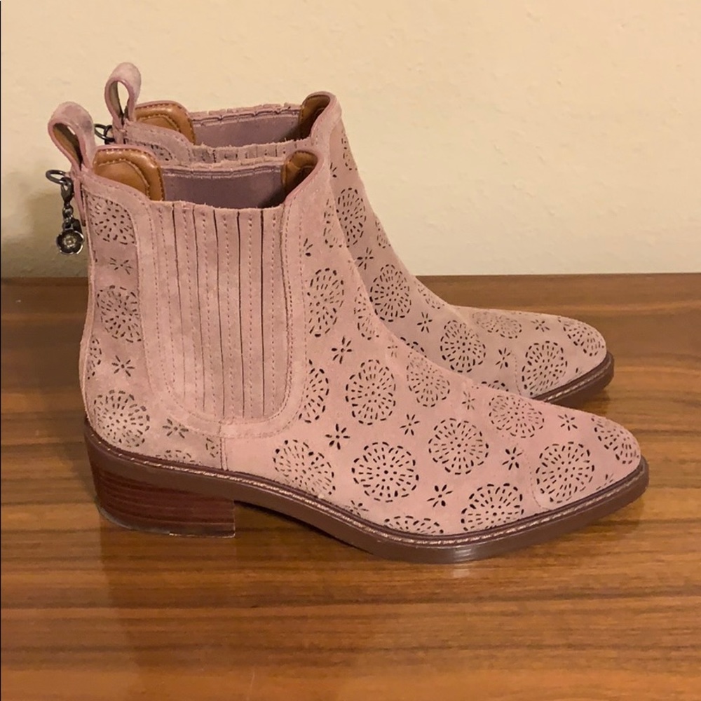 Dusty Rose Coach Booties
